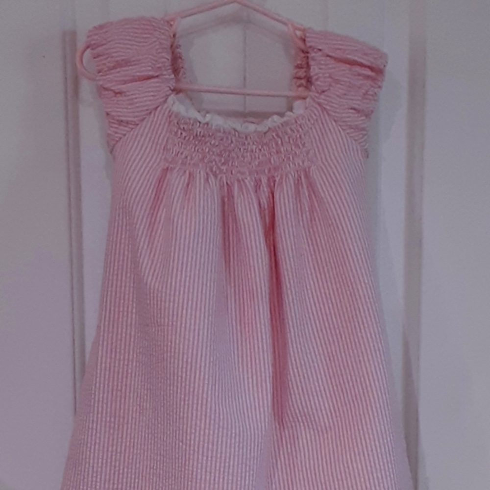Ralph Lauren Black Label, Size 5, Pink Cotton Cap Sleeve,Seersucker Dress